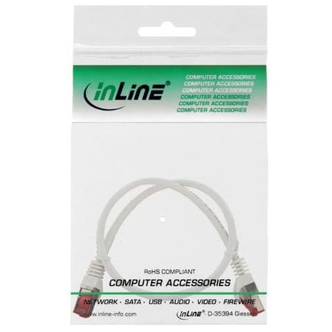 cavo patch per rete dati lan cat. 6, 2x rj45, doppia schermatura sftp (pimf) , halogenfree, colore bianco, 10m - Foto 2