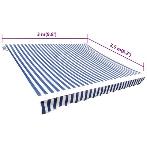 Tenda Parasole in Tela Blu e Bianco 3x2,5m (Telaio non Incluso)  - Foto 2