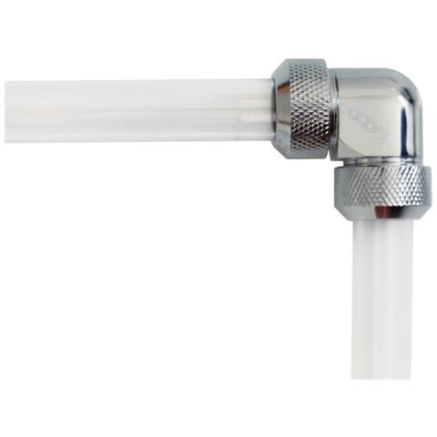 Eiszapfen 13mm Hardtube Compression Fitting 90° L-connector For Plexi- Brass Tubes (rigid Or Hard Tubes) - Knurled - Chrome - Foto 2