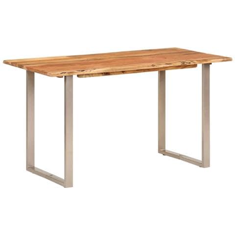 Tavolo Da Pranzo 140x70x76 Cm In Legno Massello Di Acacia - Foto 2