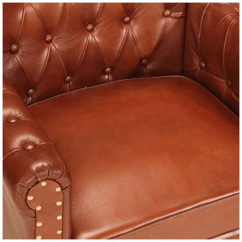 Poltrona Marrone In Vera Pelle Di Capra - Foto 8