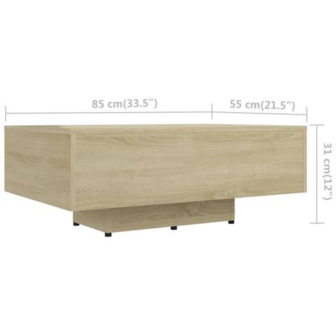 Tavolino da Salotto Rovere Sonoma 85x55x31cm Legno Multistrato - Foto 2