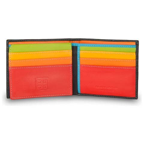 Portafoglio piccolo da uomo in pelle multicolore Nero - Foto 1