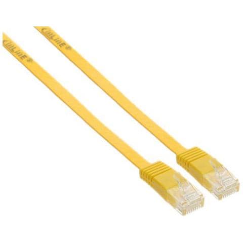 Flat patch cord UTP Cat. 6 10m Yellow 10m Giallo cavo di rete - Foto 1