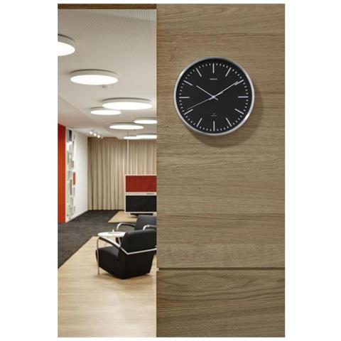 9063490 Orologio Da Parete Cerchio Alluminio, Nero - Foto 2