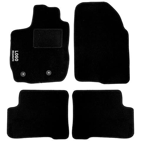 Tappetini Auto Compatibili Per Duster | Tappeti Sagomati | In Moquette Nera | Logo Ricamato Battitacco E 2 Clip Di Fissaggio | Accessori Interni - Foto 1