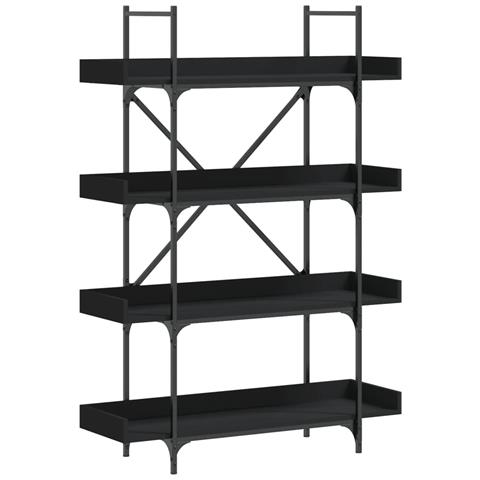 Libreria A 4 Ripiani Nera 100x33x145,5 Cm In Legno Multistrato - Foto 2