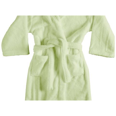 Accappatoio Con Cappuccio In Morbida Spugna Mod. Sophie Tinta Unita Vari Colori Xl Salvia - Foto 2