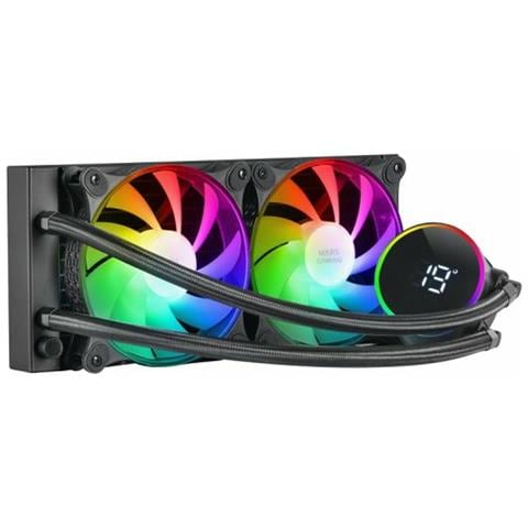 Ml-lcd240, Raffreddato A Liquido Aio, Tdp 500w, 2x Ventole Argb 120mm Fdb, Display Lcd Con Monitoraggio Della Temperatura, Pompa Opti-chamber 3rd Gen, Multisocket Universale, Nero - Foto 1