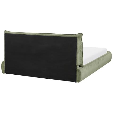 Letto Ad Acqua Velluto A Coste Vinay 160 X 200 Cm Verde Oliva - Foto 2