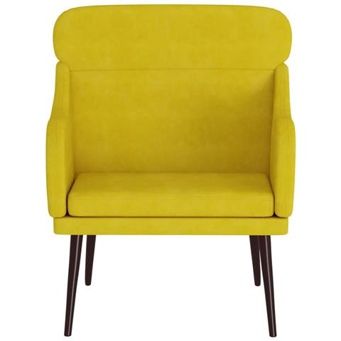 Poltrona Gialla 63x76x80 Cm Velluto - Foto 3