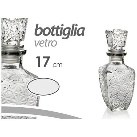 Trade Shop - 6pz Bottiglia Whisky Liquori Bottiglietta Vetro Tappo Ermetico 250ml 17cm 773099 - Foto 1