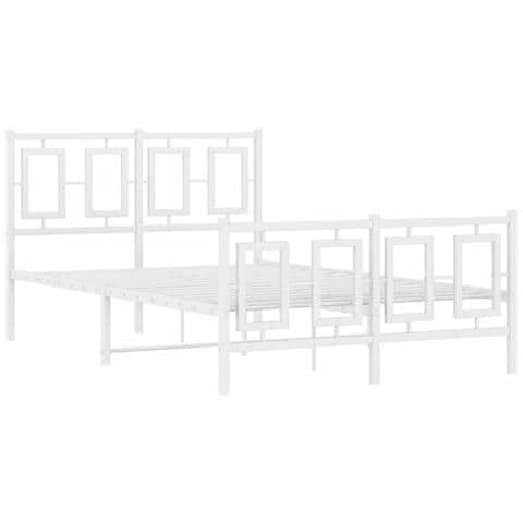 Giroletto Con Testiera E Pediera Metallo Bianco 120x190 Cm - Foto 2