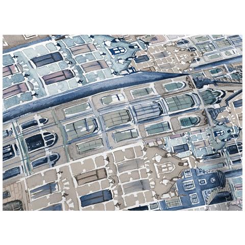 Completo Lenzuola Linea Pensieri Delicati 100% Cotone Disegno Volare Matrimoniale Azzurro - Foto 2