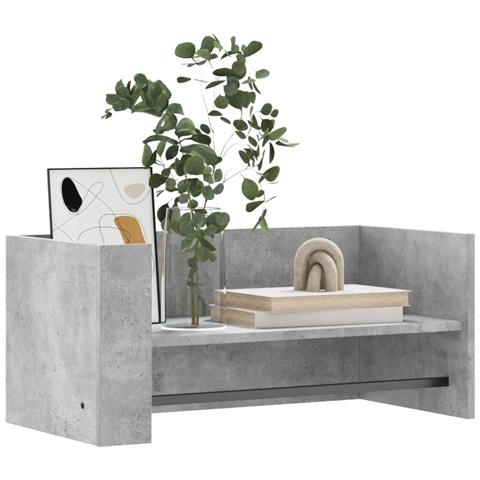 Scaffale A Muro Grigio Cemento 70,5x35x30,5cm Legno Multistrato - Foto 3