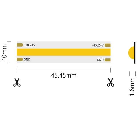 Striscia Led 5m Cob Ip20 Monocolore Da 15w /mt 24v - 4000k - Foto 2