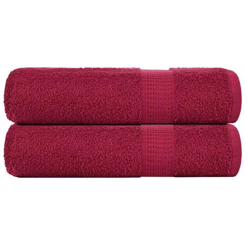 Asciugamani Da Bagno 2pz Bordeaux 100x150cm 360g /m 100% Cotone - Foto 1