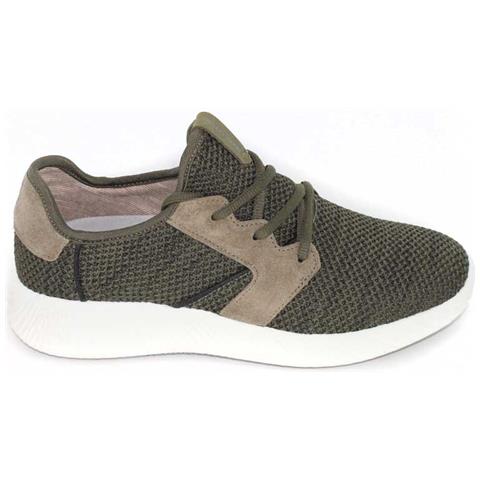 Mezze Scarpe Da Uomo In Pelle Scamosciata Color Oliva 42 - Foto 2