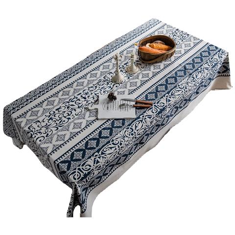 Tovaglia Vintage In Cotone E Lino A Fiori Per Tavoli Rettangolari M - Foto 5