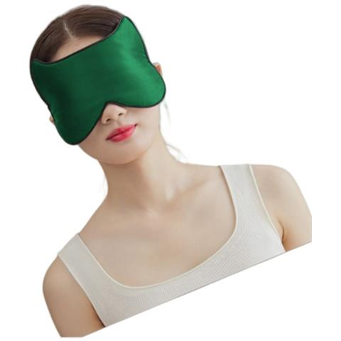 Maschera Per Dormire In Seta Per I Viaggi, Maschera Morbida Per Gli Occhi Per Dormire Green - Foto 1