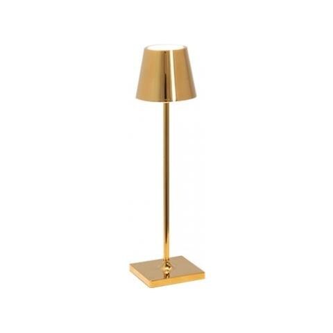 Lampada A Led Da Tavolo Poldina Pro Micro Oro Lucido Ricaricabile E Dimmerabile Con Batteria Fino A 12 Ore - Foto 1