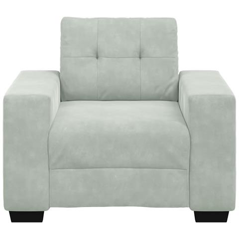 Divano Sedia Grigio Chiaro 60 cm Velluto - Foto 2