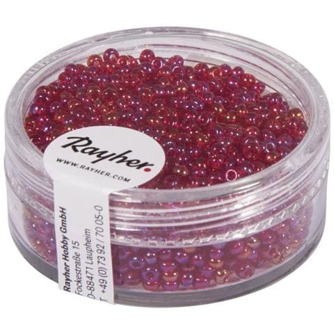 17 Grammi - Perline In Vetro Rotonde Trasparenti Lustrate Foro Ø2mm - Colore Rosso Vino - Foto 1