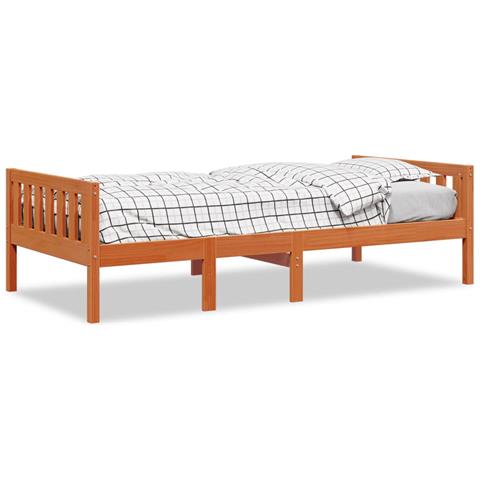 Letto Bambini Senza Materasso Marrone Cera 75x190 Cm Legno Pino - Foto 2