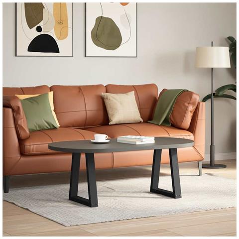 Gambe Per Tavolo Da Pranzo A V 2 Pz Nero 38x(42-43,3)cm Acciaio - Foto 2