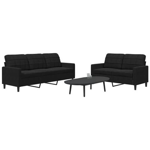 Set Di Divani 2 Pz Con Cuscini Nero In Velluto - Foto 1