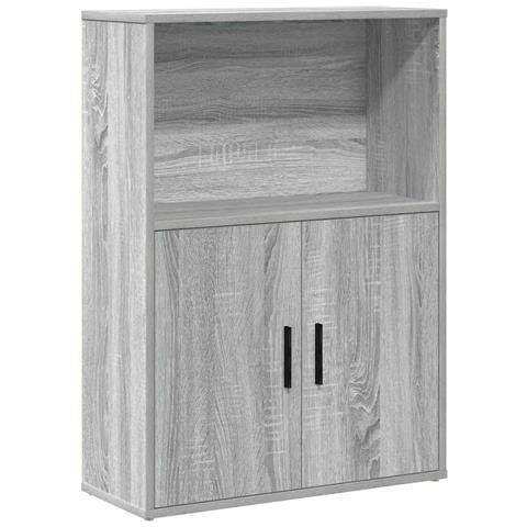 Libreria Grigio Sonoma 60x24x85 Cm In Legno Multistrato - Foto 2