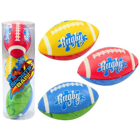 Set Van 3 Rugbyballen Van Schuim, 3 Kleuren - Foto 1