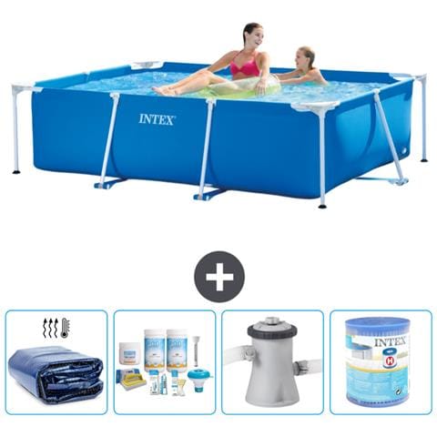 Piscina Fuori Terra - Rettangolo - 220x150x60 Cm - Blu - Include Accessori Coordinati A3 - Foto 1