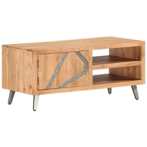 Tavolino Da Caffè 90x45x40 Cm In Legno Massello Di Acacia - Foto 2