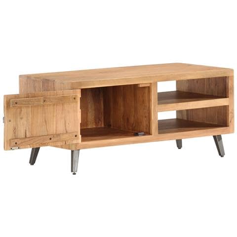 Tavolino Da Caffè 90x45x40 Cm In Legno Massello Di Acacia - Foto 1