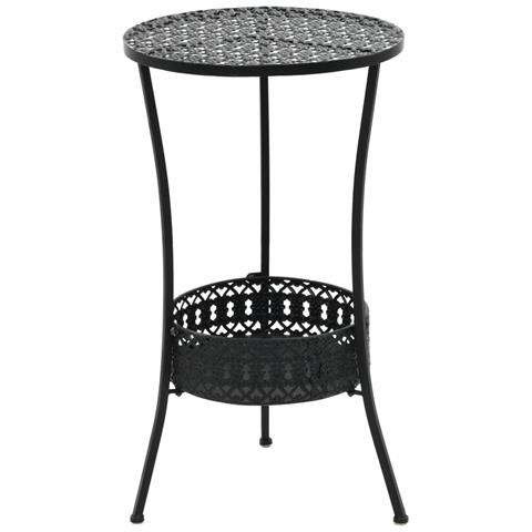 Tavolo Da Bistrot Nero 40x70 Cm In Metallo - Foto 2