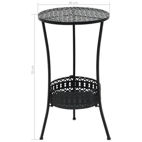 Tavolo Da Bistrot Nero 40x70 Cm In Metallo - Foto 6