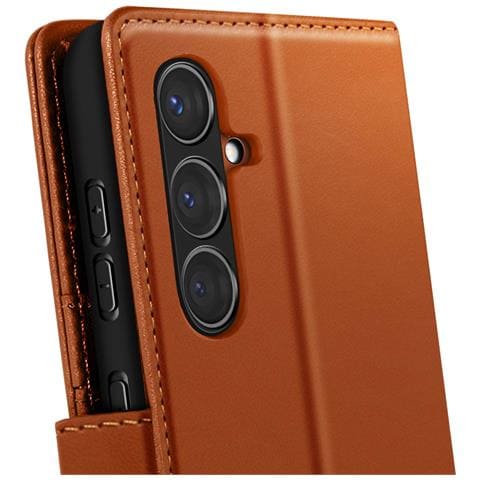 Custodia Per Samsung Galaxy S24 Con Cover Rimovibile, Marrone - Foto 2