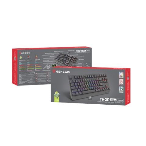 Thor 230 TKL tastiera Gaming USB + RF Wireless + Bluetooth QWERTY Inglese US Nero - Foto 2