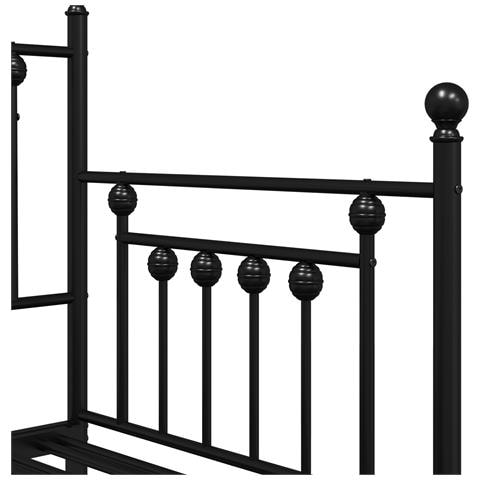 Letto a giorno con lettino estraibile Nero 75x190 cm Acciaio - Foto 9