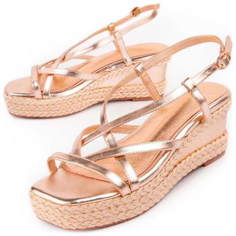 Montevita Sandalo Con Zeppa Esparto Salia5 D'oro . - Foto 1