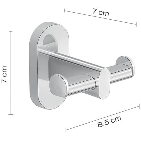 Appendiabiti Doppio Da Muro In Acciaio Inox E Cromall 5326 Serie Febo Cromato - Foto 2