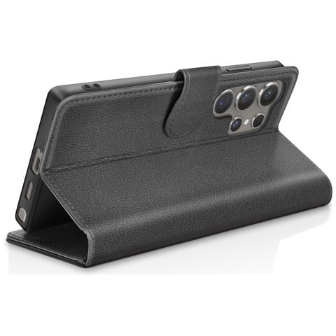 Custodia A Portafoglio Per Galaxy S24 Ultra Con Supporto E Linguetta Magnetica, Nero - Foto 2