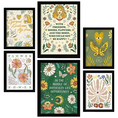 Set Di 6 Stampe Stampa Con Gentilezza Nelle Cornici Decorative Brillanti E Alla Moda Per La Tua Stampa Artistica Da Parete Per Il Soggiorno Di Casa A3 & A4 Senza Cornice - Foto 1