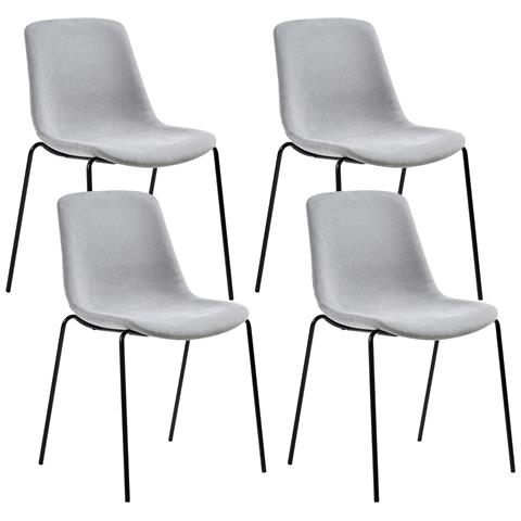 Set Di 4 Sedie Da Pranzo Tiller Grigio - Foto 2