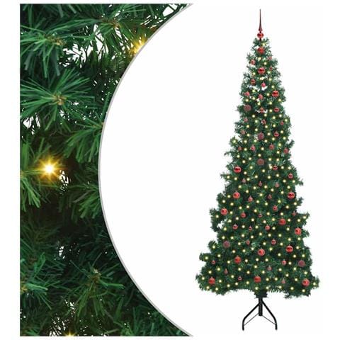 Albero di Natale Artificiale Angolare con 300 LED Verde 240 cm - Foto 1