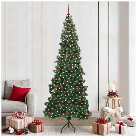 Albero di Natale Artificiale Angolare con 300 LED Verde 240 cm - Foto 2