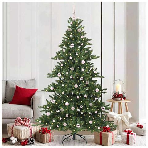 Albero di Natale Artificiale con Rami Pieghevoli Verde 210 cm - Foto 2