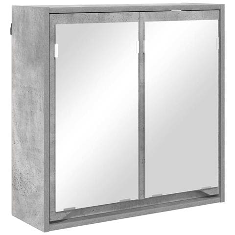 Mobiletto per specchio da bagno Grigio cemento 60 x 20 x 60 cm - Foto 1