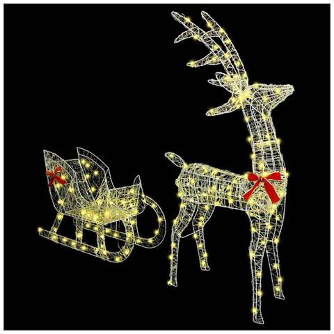 Slitta trainata da renna Bianco caldo 70 x 26 x 128.5 cm - Foto 2